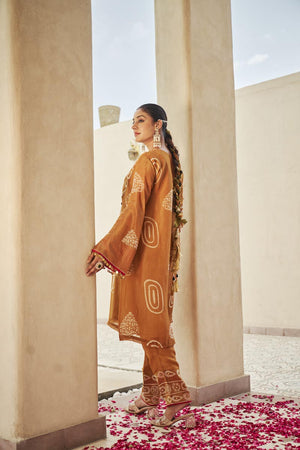 Mustard yellow yoke co-ord set | TCT-810