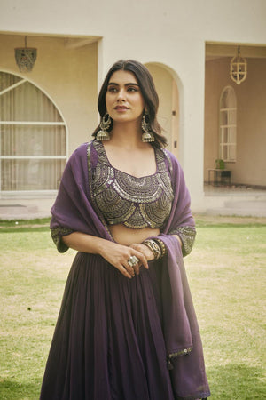 Purple Bustier + skirt + Dupatta | TCT-830