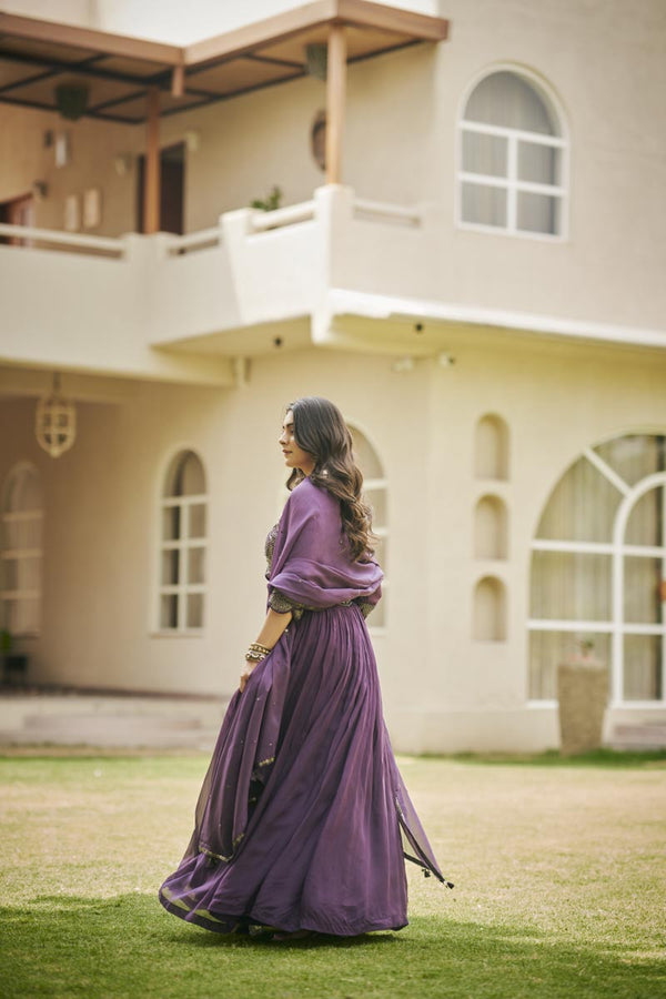 Purple Bustier + skirt + Dupatta | TCT-830