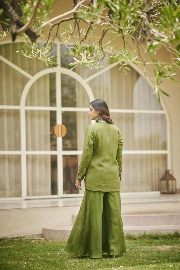 Olive Green Bustier + pants + blazer | TCT-826