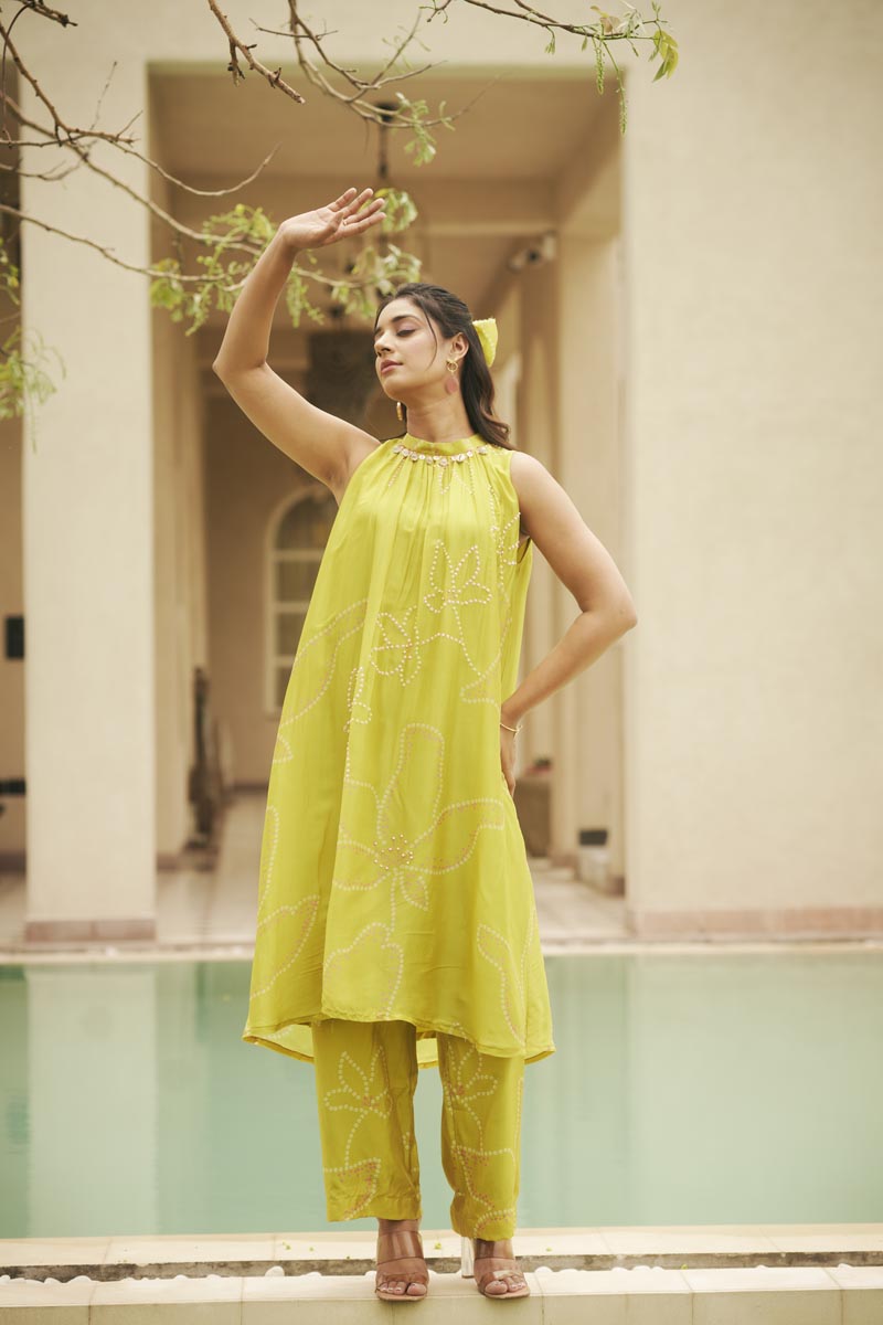 Lime Green Kurta set | TCT-804