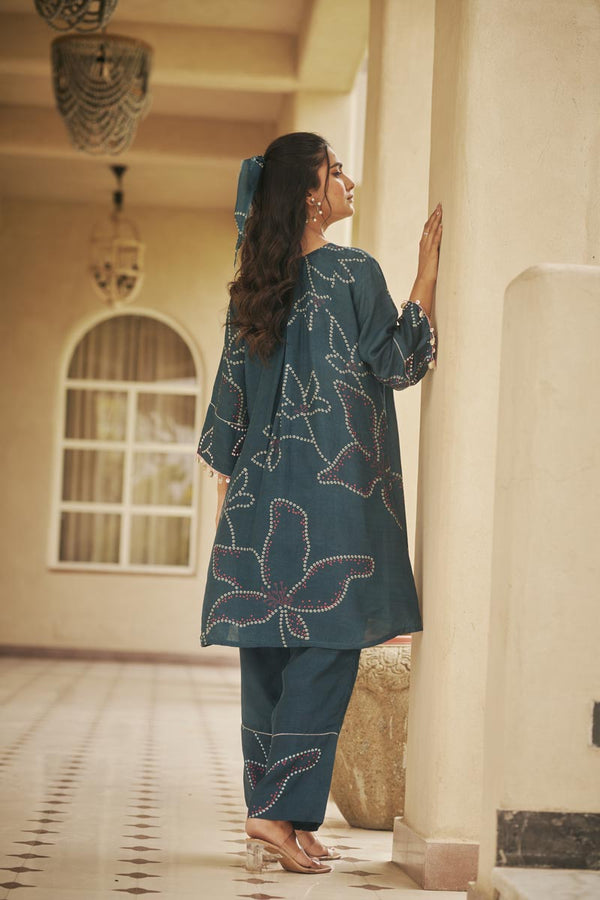 Oxford Blue Yoke Co-ord set | TCT-805