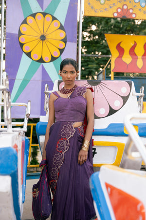 TCT-3010 | Deep Purple Saree