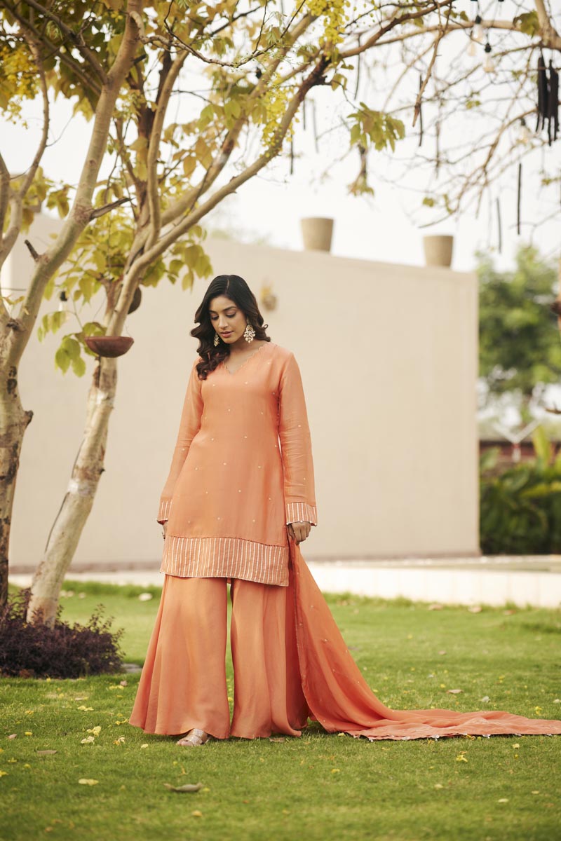 Prach V-neck kurta set | TCT-848
