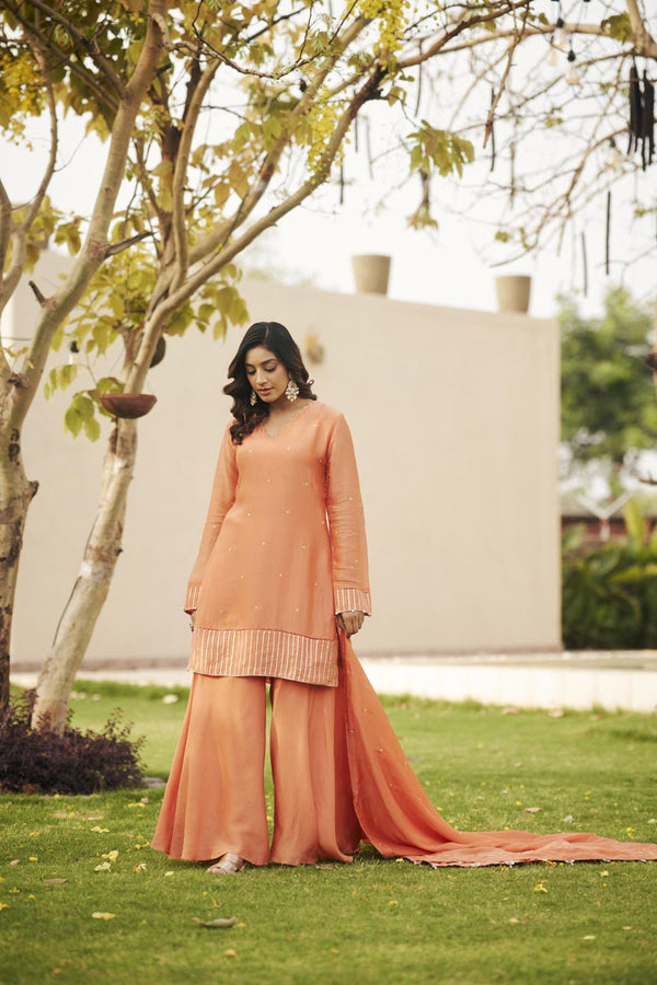 Prach V-neck kurta set | TCT-848