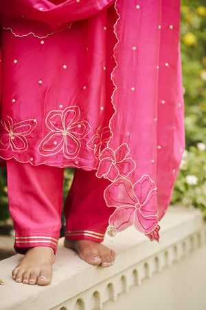 Fuscia pink kurta set | TCT-869