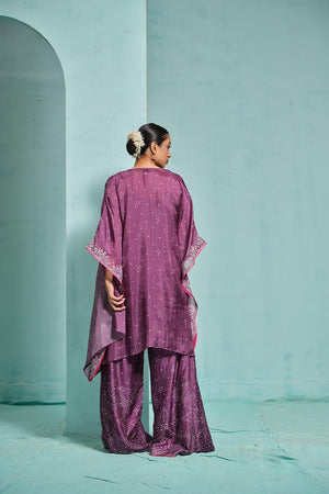 Purple Jumpsuit With Cardigan | TCT-787