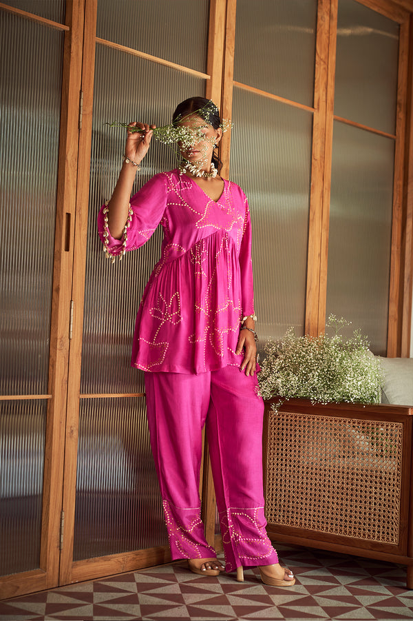 Purple Bandhani Co-ord set | TCT-647