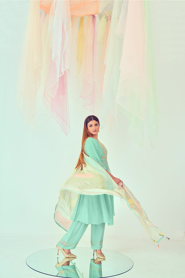 Pastel Green Kirta Set | TCT-739