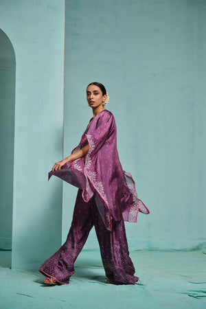 Purple Jumpsuit With Cardigan | TCT-787
