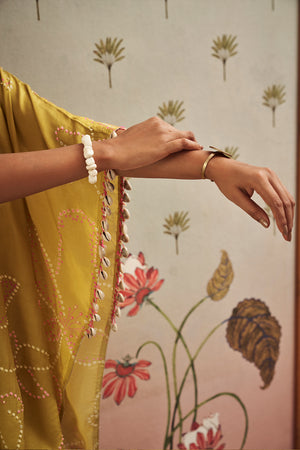 Lime Green Bandhani Set | TCT-648