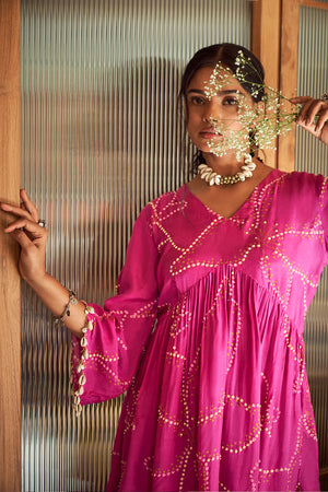 Purple Bandhani Co-ord set | TCT-647