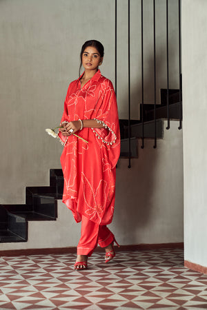 Red bandhani Co-ord set | TCT-646