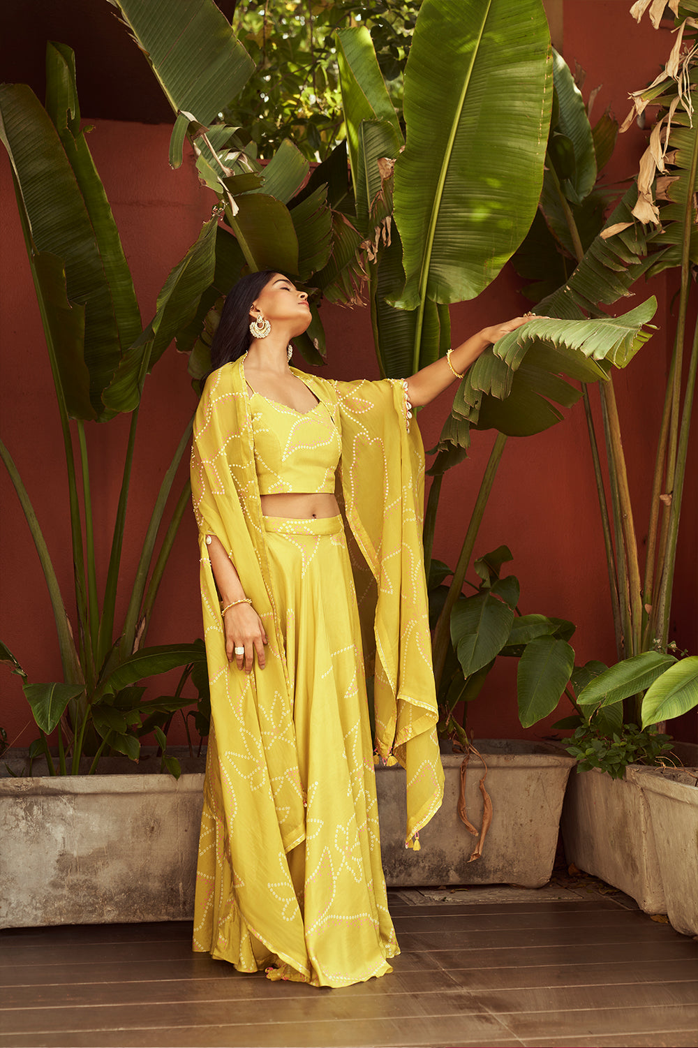 Lime Green Bandhani Set | TCT-676