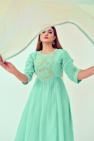 Pastel Green Kirta Set | TCT-739
