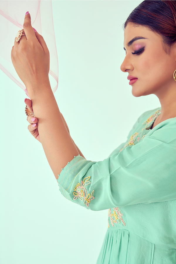 Pastel Green Kirta Set | TCT-739