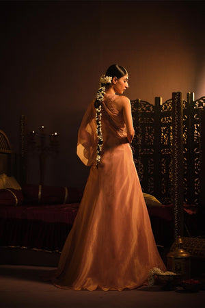 Blush Pink Lehanga set with Drape | TCT-759
