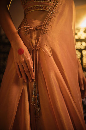 Blush Pink Lehanga set with Drape | TCT-759